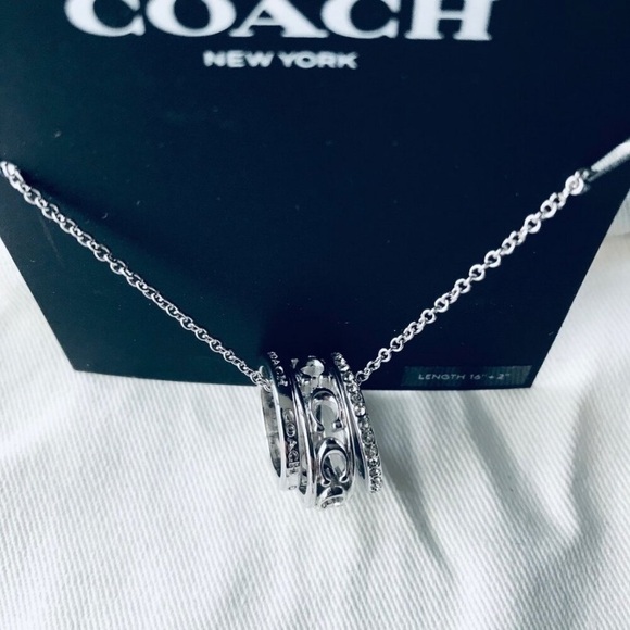 Coach Silver Necklace with Rings - Picture 3 of 5